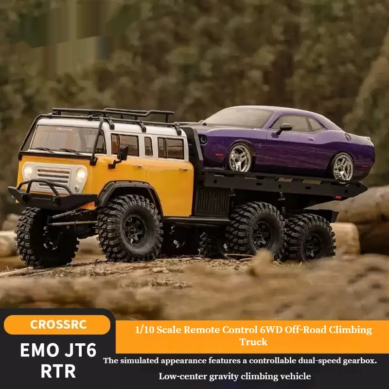 

Новый CROSSRC EMO JT6 RC Car 1/10 6WD Матовый электрический радиоуправляемый грузовик 4-канальный RC Ван Модель прицепа Моделирование огней Игрушечный грузовик Gifte