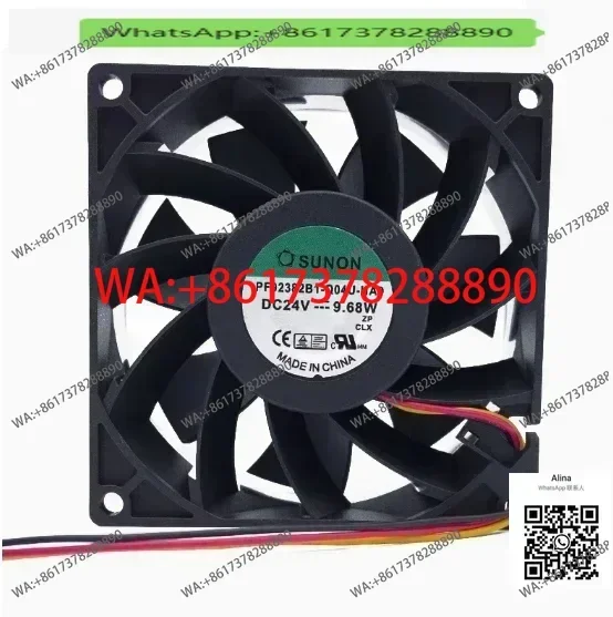 

SUNON PF92382B1-Q04U-HA9 DC 24V 9.68W 90x90x38mm 3-Wire Server Cooling Fan