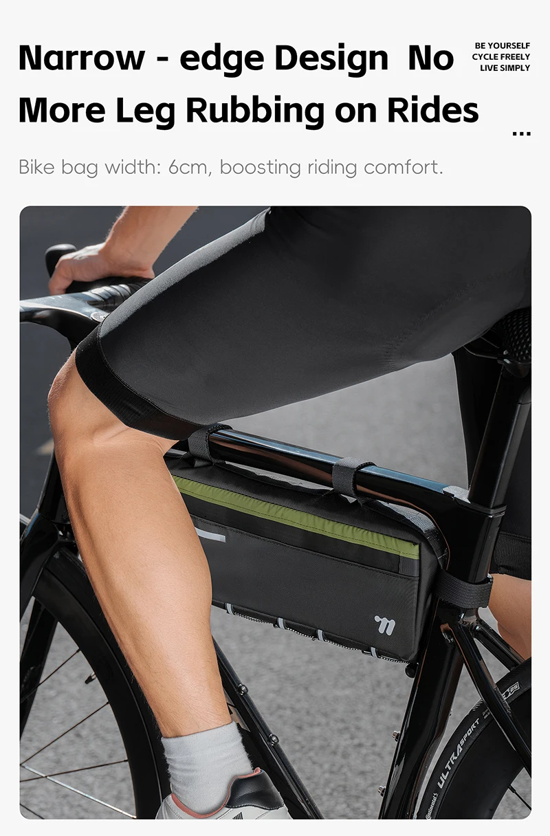 WEST BIKING 2,6L Fahrrad-Oberrohrtasche Große Kapazität Kratzfest Wasserdicht Fahrradrahmentasche MTB Rennrad Zubehör – Detail 11