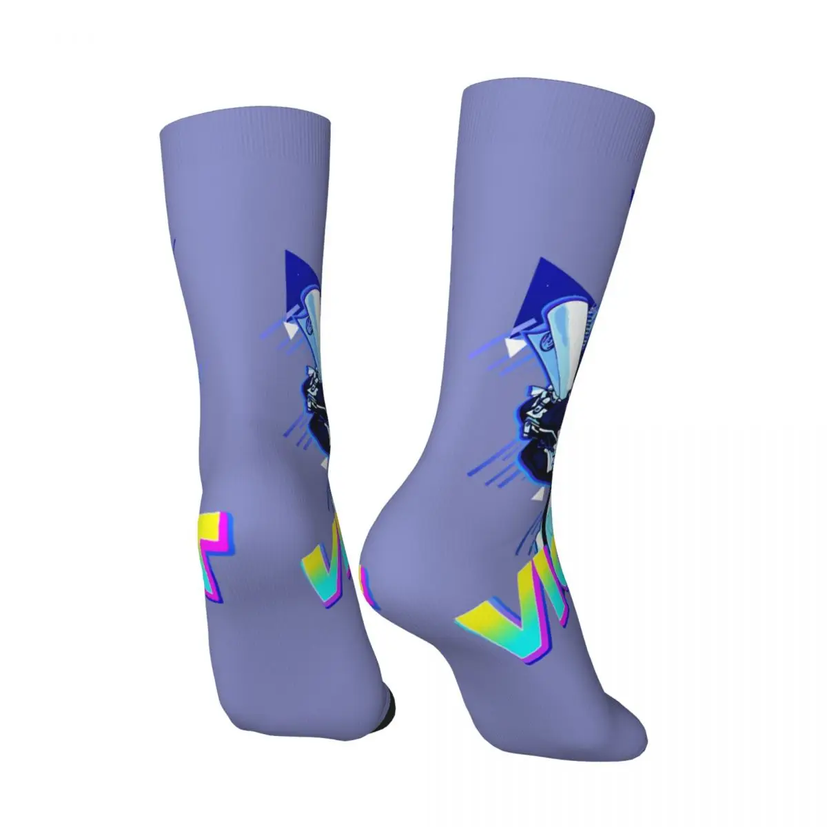 Funny Happy Men's Compression Socks Retro Vintage Design Retro Harajuku Violet Evergarden Gilbert Anime Pattern Crew Sock