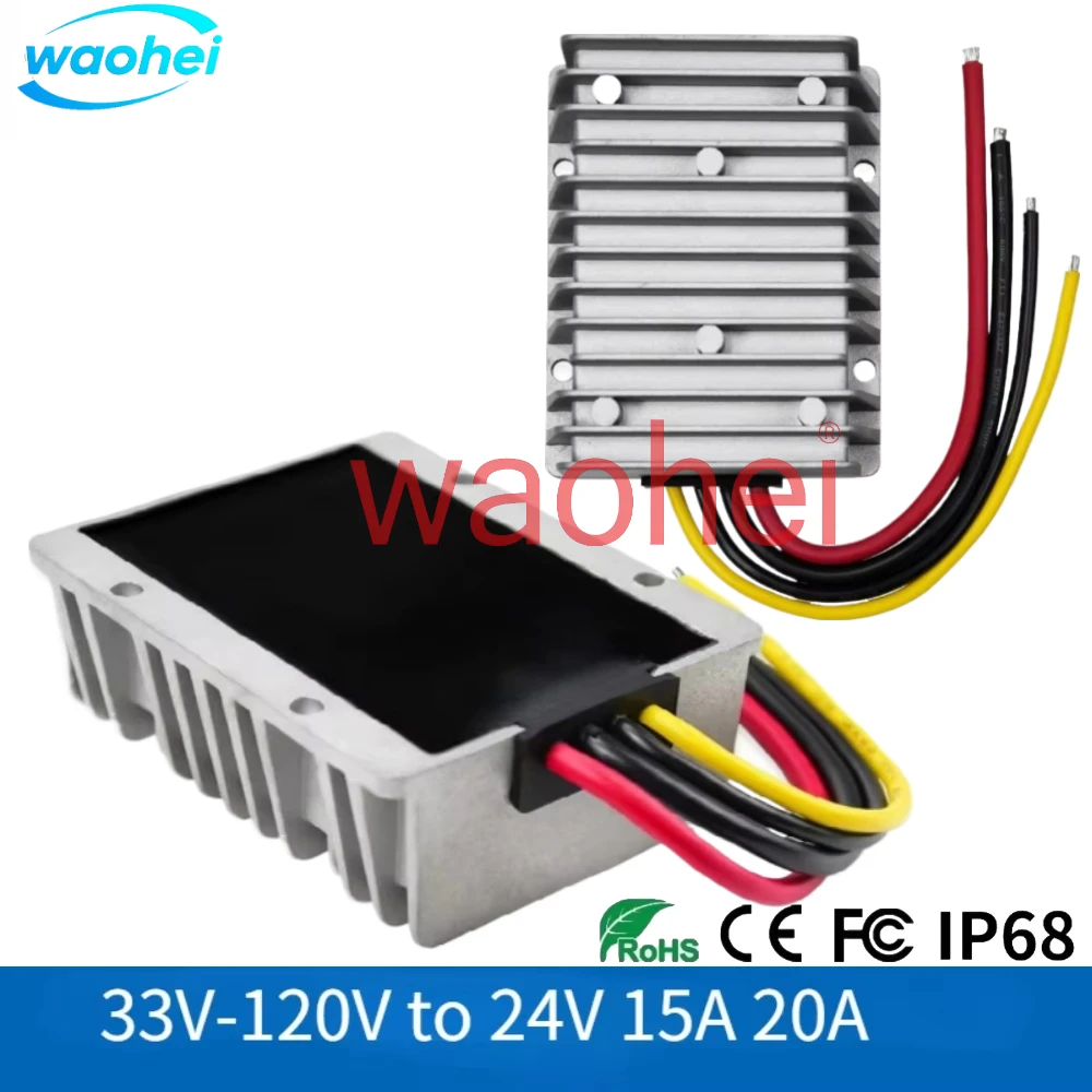 100V 90V 60V 72V 84V 48V 36V To 24V 20A 15A Step Down Regulator Buck DC Power Converter Vehicle Car Voltage Supply Module CE