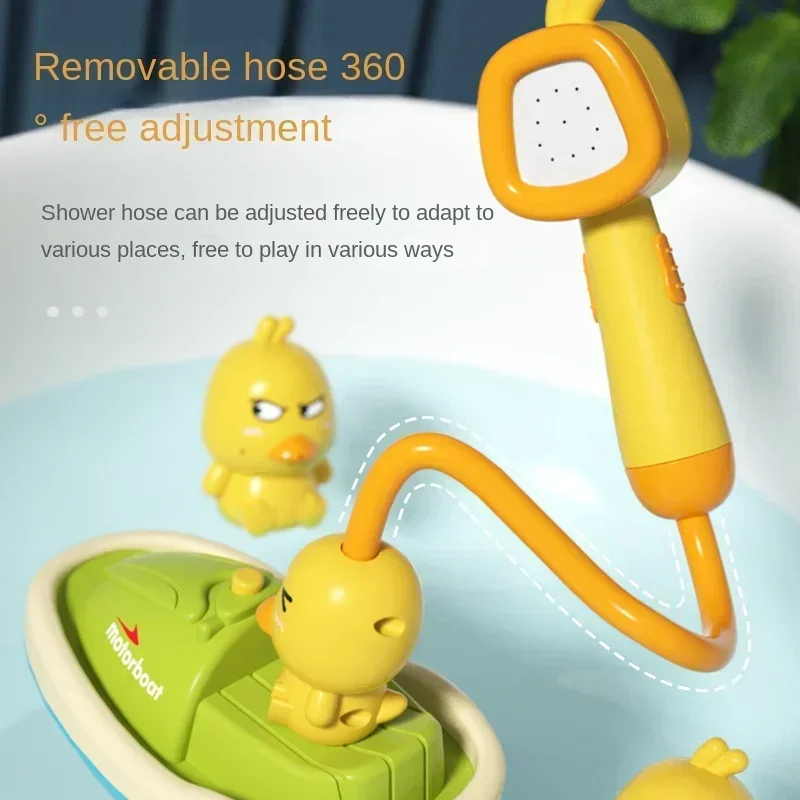 Bathroom Bathtub Water Toy Electric Baby Duck Spray Water Ball Toys Infant Kid Bath Play Set Water Game Bath Accessories Kit view 5