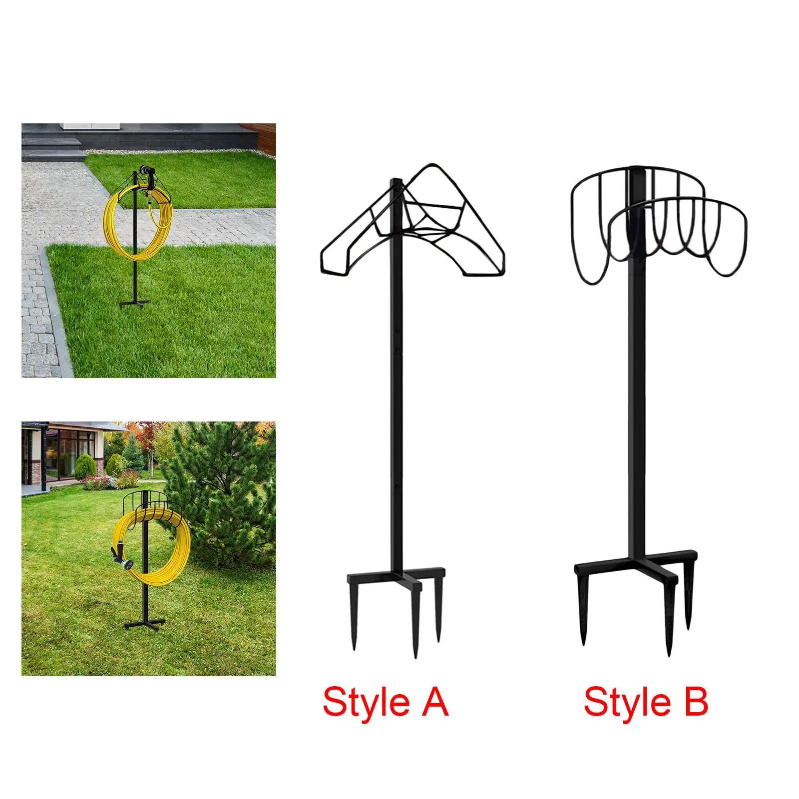 

Garden Hose Reel Holder Sturdy Metal Stand for Watering Hose Storage Outdoor Yard Decor and Pipe Support