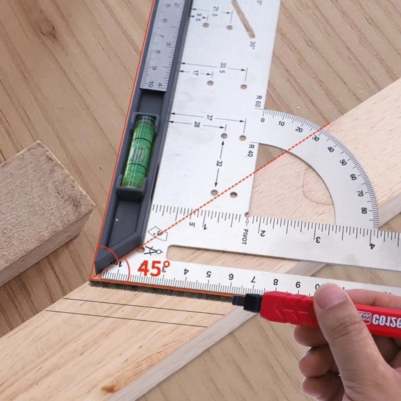 Woodworking Square Ruler 90 Degree AngleRuler Carbon Steel Measuring Ruler
