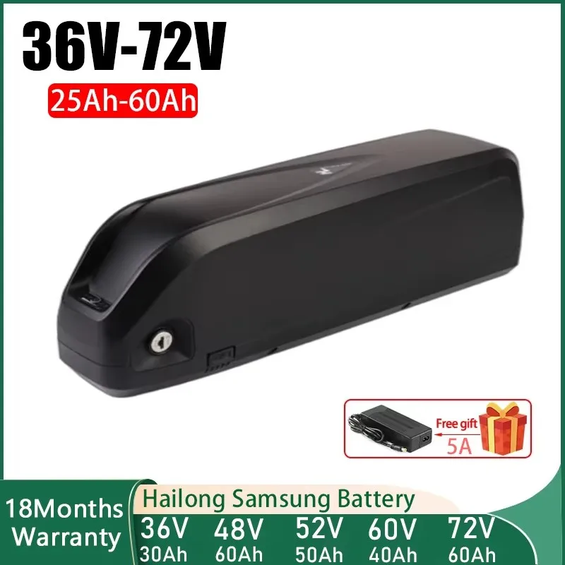 

72v ebike Hailong 36v 48v 60v E Bike Akku 50ah 52v 13ah 40ah 30ah 50ah 60ah Электрический велосипед Ncr18650b Ebike 2000w Motor Battey