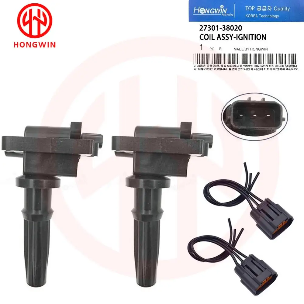 

2PCS NEW Ignition Coil & Wire Fits Hyundai Santa Fe Sonata Kia Optima 2.4L 4cyl 199-2006 UF285 5C1155 27301-38020