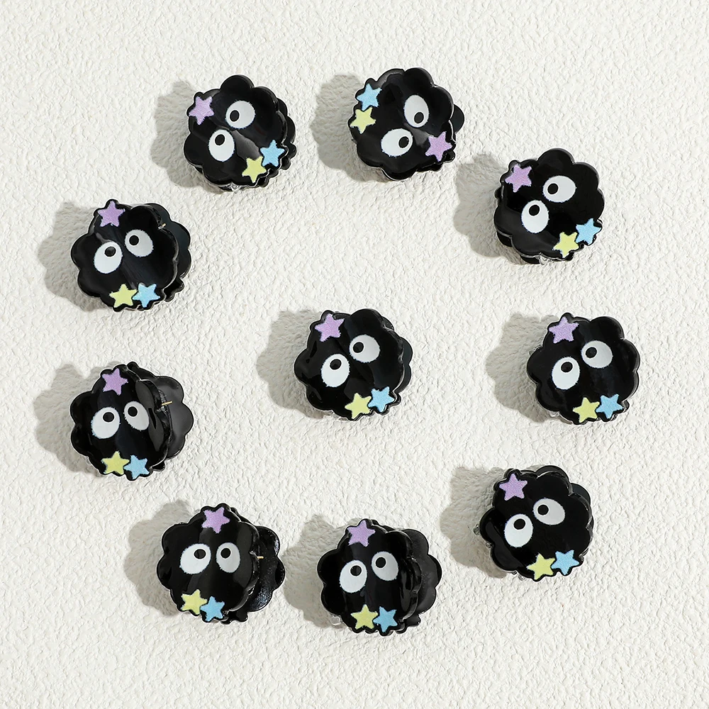 10 قطع من مخلب الشعر على شكل كرة الفحم الصغيرة اللطيفة، مشبك شعر متعدد الوظائف