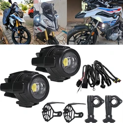 LED auxiliary headlight + mounting kit for BMW headlights GS 1200 1250 F800GS R1100GS F700GS black With Relay Wiring Harness