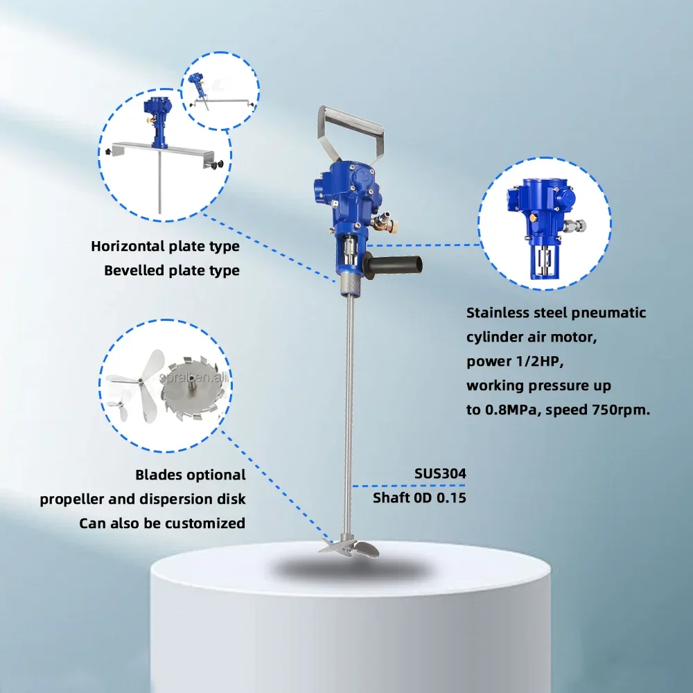 Agitator IBC Tank Pneumatic Mixer Barrel Air Powered Dispersion Pneumatic Tool Mixing Liquid Materials 50 60 100 Gallon