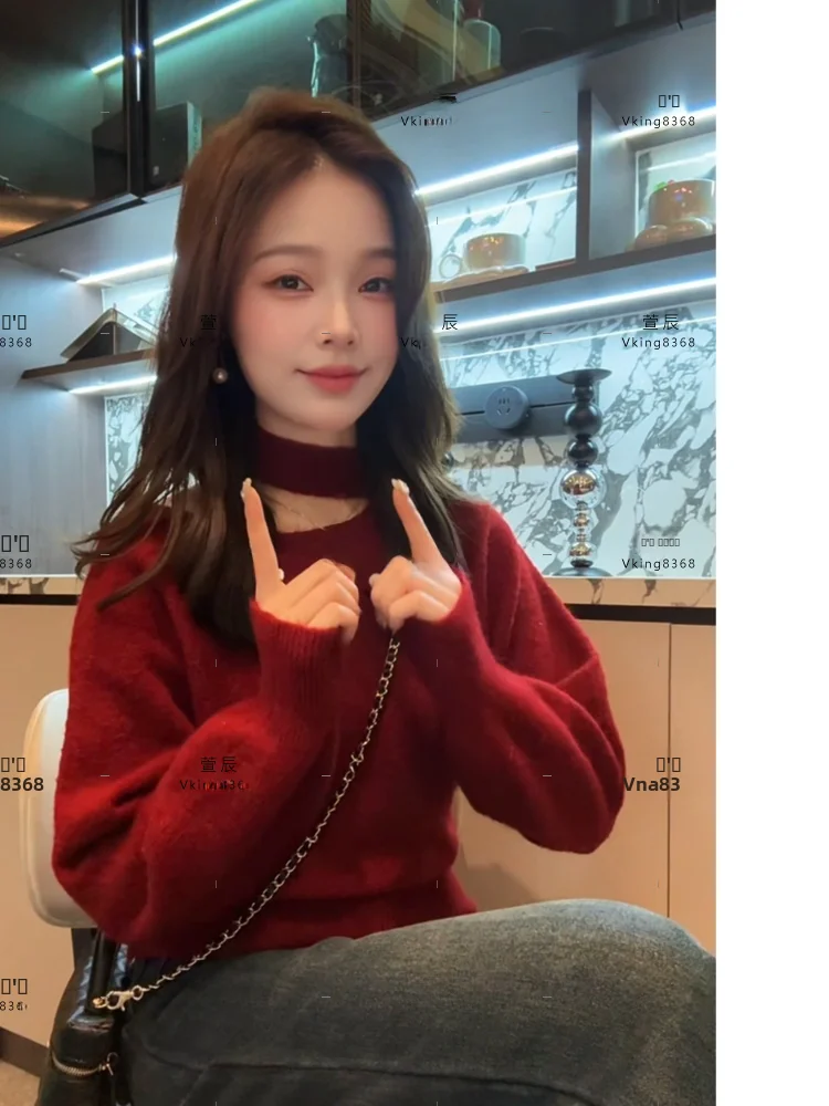 

Ele Knitwear Sweater Faionable Inner Wear Woolen Long Sve High Collar Warmth Ladies Casual Sle Autumn Winter Top