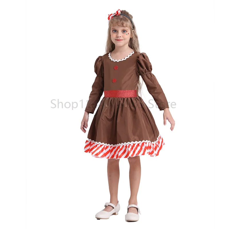 

Girls Christmas Elements Holiday Party Dress Cosplay Stage Performance long Sleeve Costume Economic