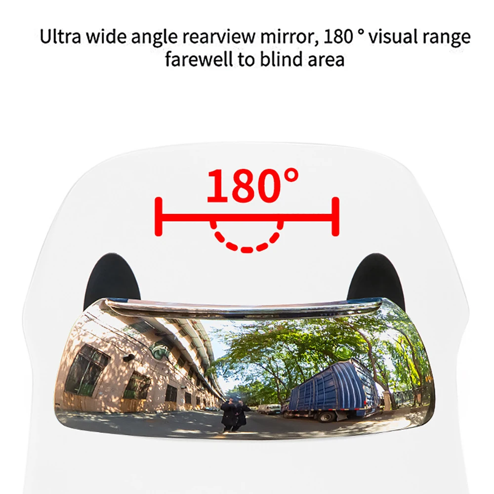 Wide Angle Rearview Mirror Motorcycle Modification Panoramic 180° Suitable for Most Motorcycles, Cruisers, Sports Bicycles