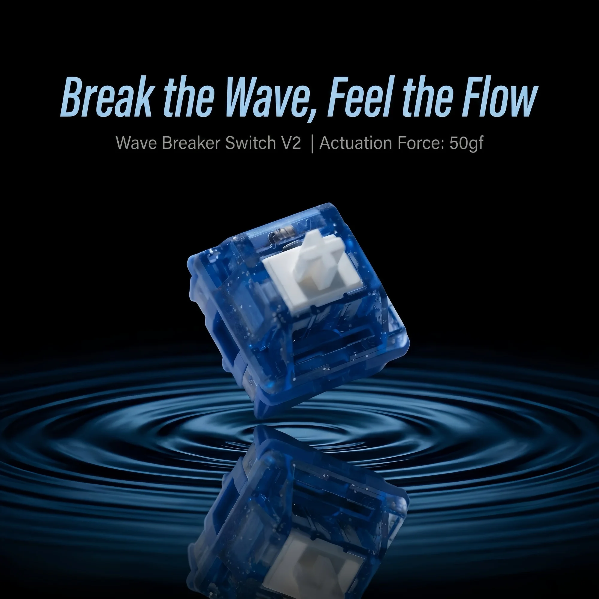 Waverider V2 Tactile Switch 5Pin 50gf Advance Paragraph HMX OEM Pre-lubed Unique Dual-Phase Feel for Custom Keyboard