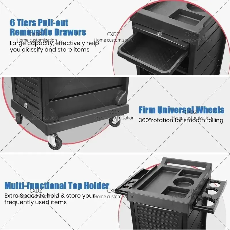 Hair Salon Storage Cart Beauty Barber Shop Tool Trolley Multi-layer Drawer Removable Shelf Wholesale Cross-border