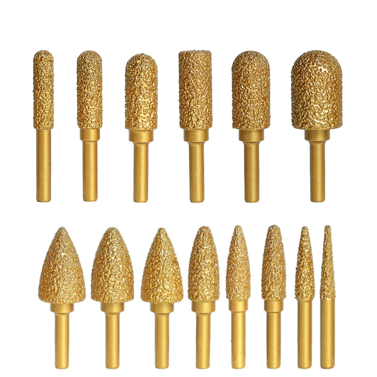 Kepala Gerinda dan Pemoles Berlian 6mm Shank Brazed untuk Besi Cor, Batu, Marmer, Ubin - Penghalusan Logam, Pemrosesan, Pemahatan