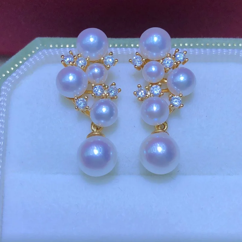 

Wholesale S925 Sterling Silver Earrings Mount Findings Settings Base Mounting Parts Accessory for 3-7mm Pearls 5 pairs/lot