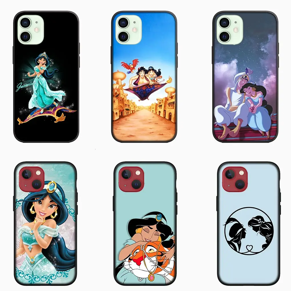 Aladdin Jasmine Princess Casing Phone Cover for iPhone 15 14 13 12 Mini 11 Pro X XR XS Max 7 8 Plus + 15+ 8+ Soft Case