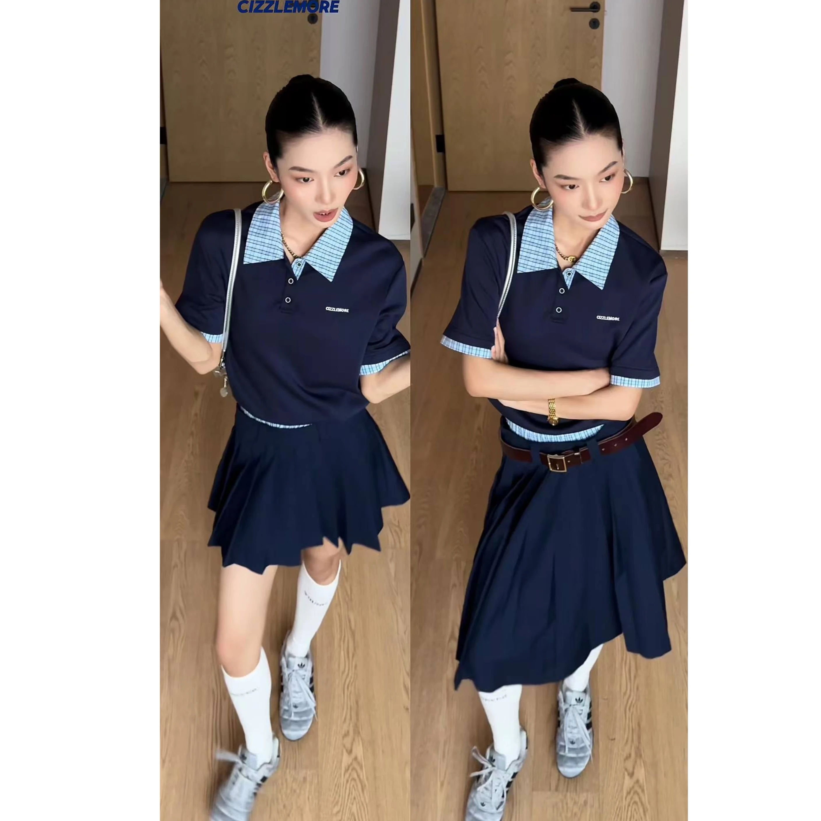 

CIZZLEMORE oulder-Appropriate ort Sve irt Women's Patchwork Fake Two-Piece Top Comfortable Breathable Polyester...