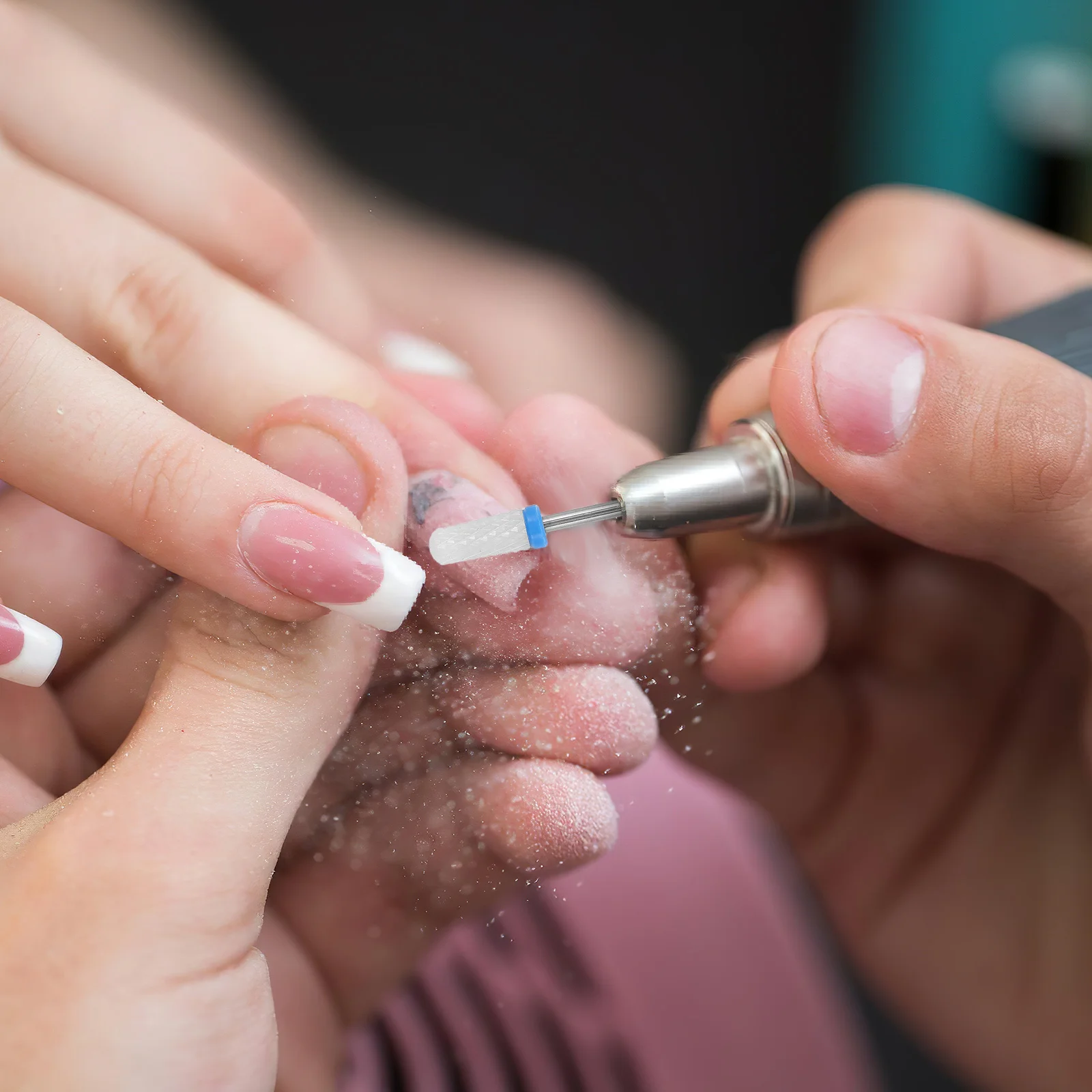 10個入りセラミックネイルドリルビットセット、ラウンドヘッド研磨ビット、アクリルディップ除去、スムーズバフ研磨、ネイルアートツール