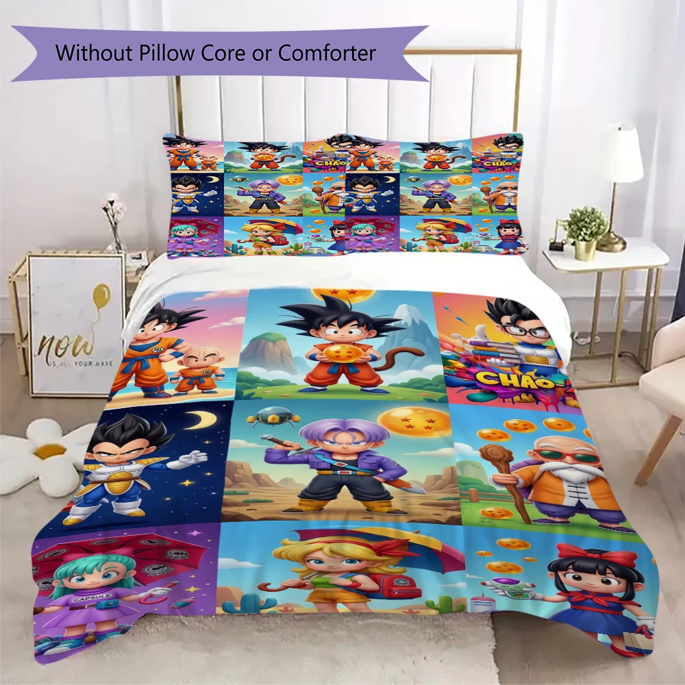 Son Goku Dragon Ball Pillowcase & Duvet Cover Set Anime Themed Bedding for Bedroom Decor Great Gift for Fans.-Xin