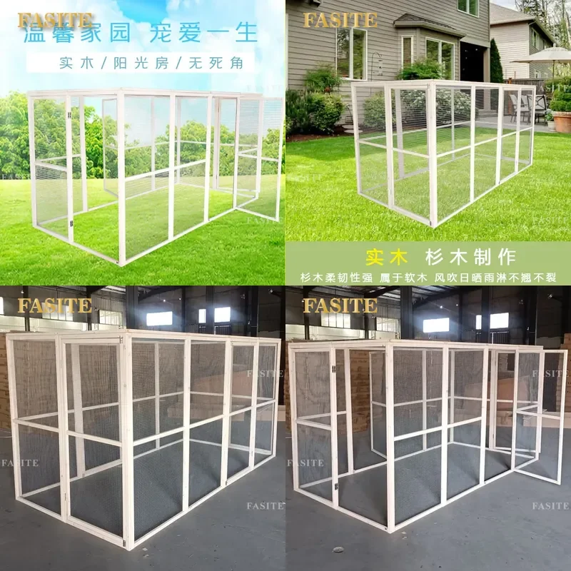 For Large Free Space Luxury Cat Villa Chicken Cage Rabbit Cage Cat Dog Pigeon Breeding Cage Splicable Pet Fence