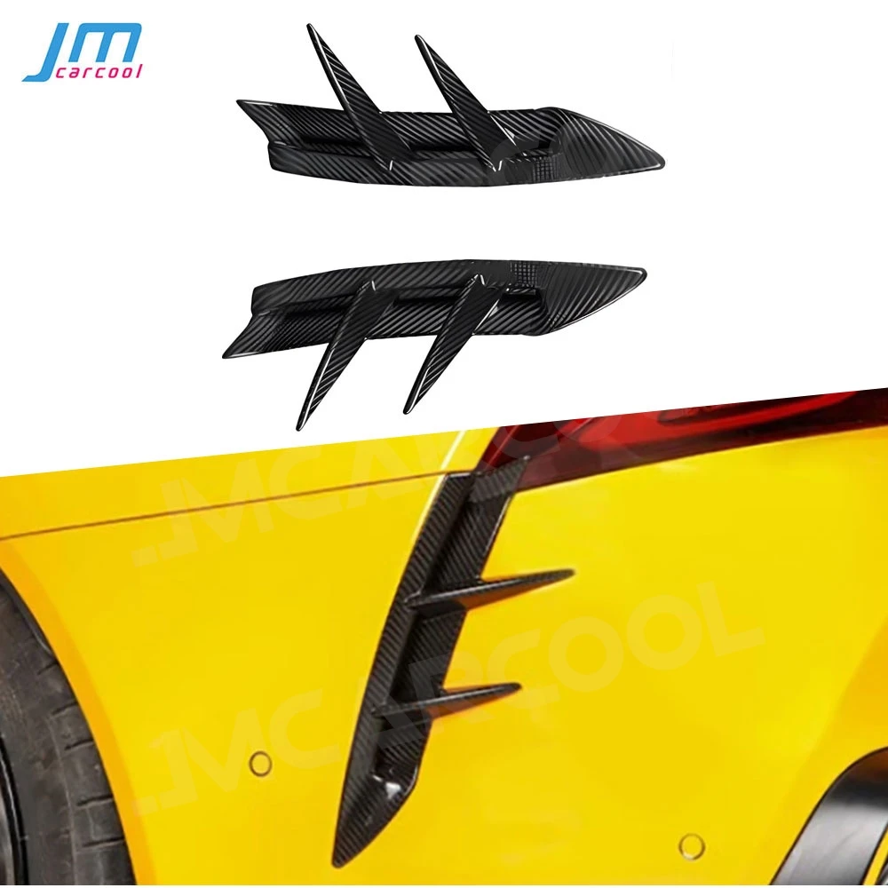 

Carbon Fiber Rear Bumper Fins Vent Trims Decoration for Toyota SUPRA A90 A91 2019-2024 Rear Bumper Spoiler Canards FRP