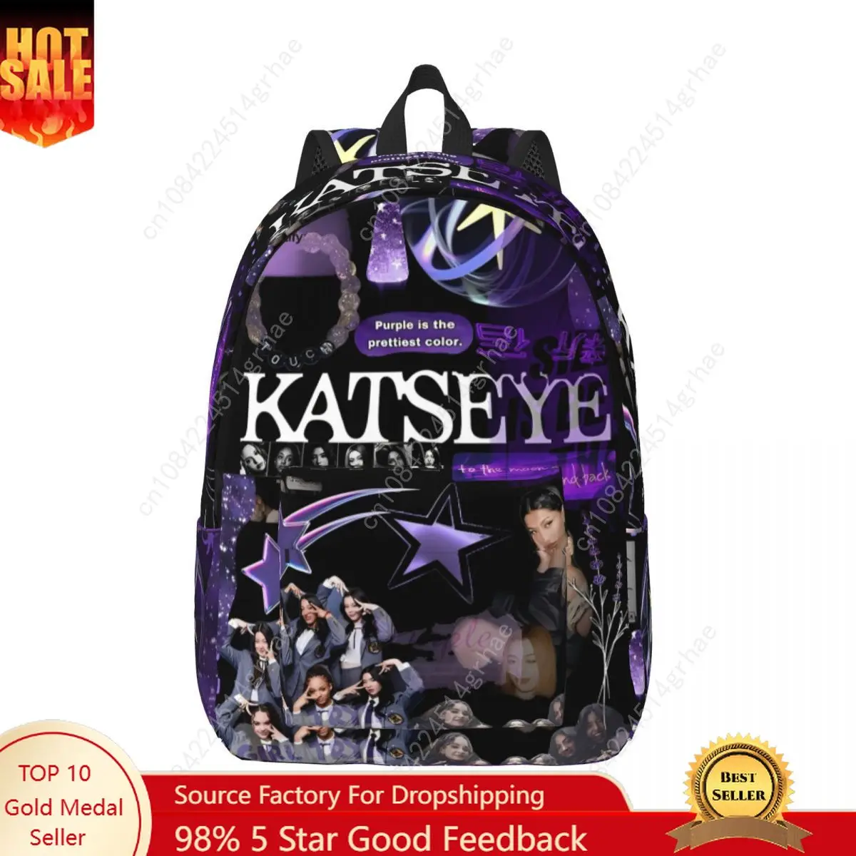 Katseye Fashion Backpack Sports High School Work Daypack untuk Pria Wanita Tas Bahu Laptop