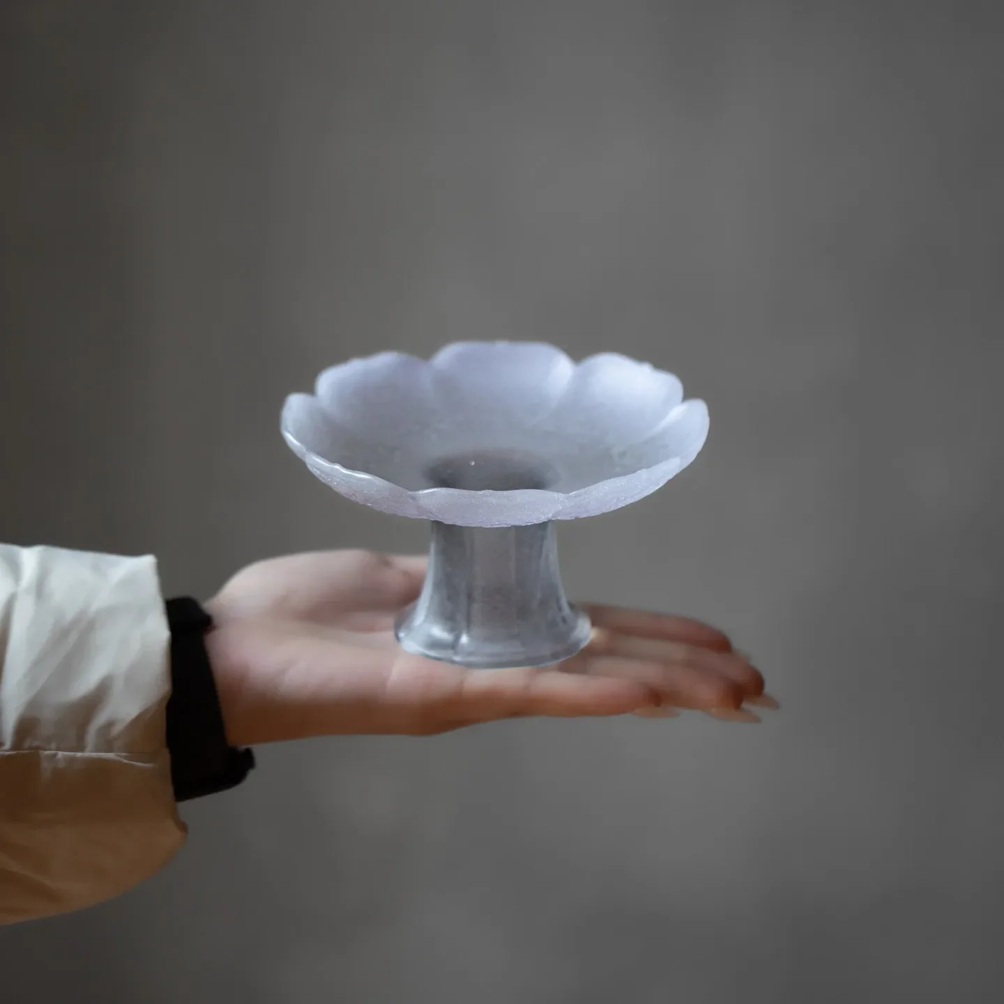 Glazed lotus petals high-footed fruit plate, pot bearing tea tray, dry soaking table, high-value snack snack plate home