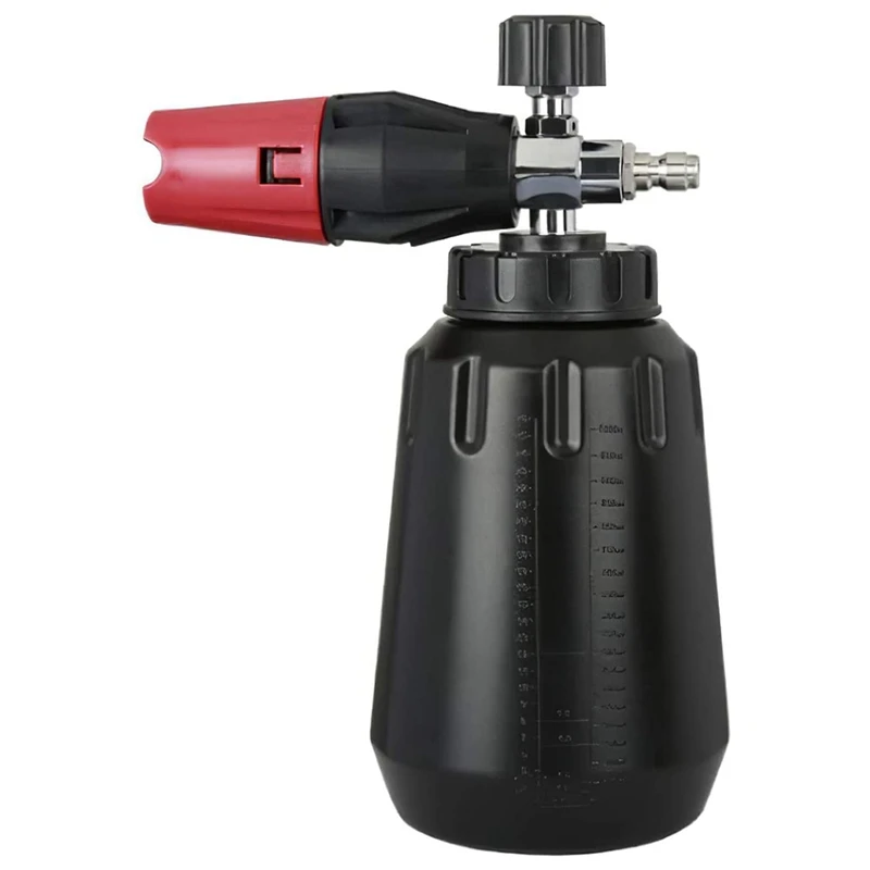 Snow Foam Cannon With 1L Bottle, Adjustable Snow Foam Lance, Heavy Duty Car Foam Blaster, 1/4Inch Quick Connector