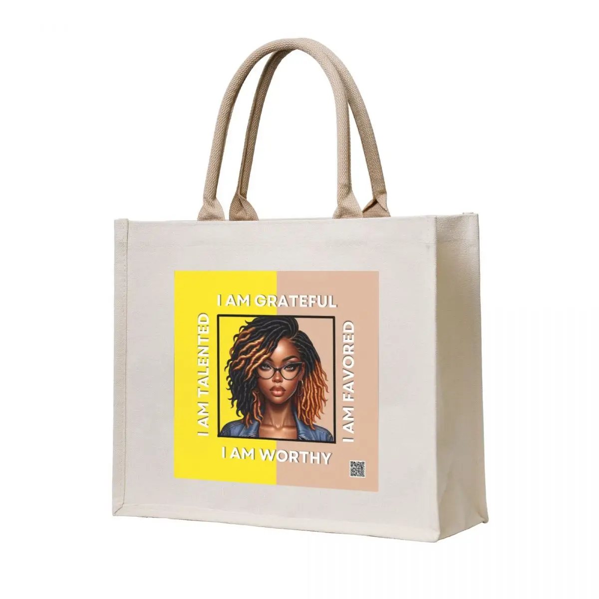 

Grateful, Favored, Worthy, and Talented Tote Bag foldable reusable bag shopper bags hand bags custom fabric bag