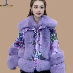 Faux Fox Fur Coats for Women,Single Breasted Jacket,Female Thick Warm Clothes,Turn-down Collar,High Quality, New, Winter,2024