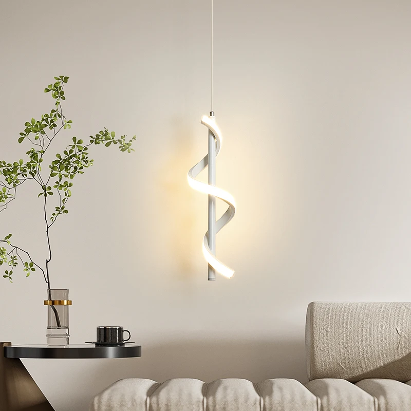 Simple spiral LED wall lamp lighting bedroom bedside corridor aisle living room lamp Nordic lighting
