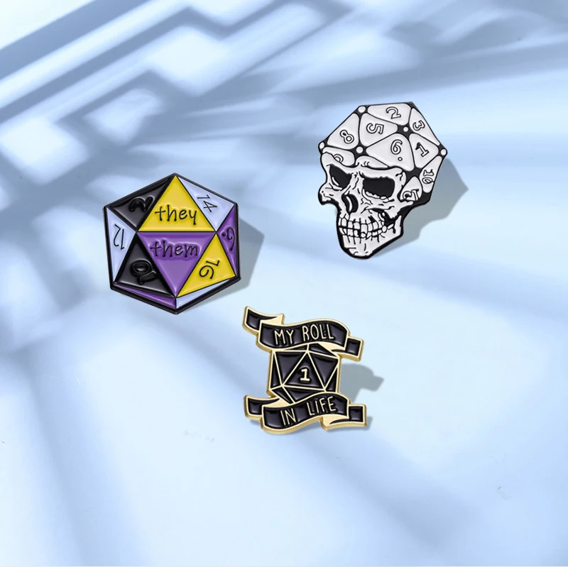 Adventure Game Enamel Pins Custom Board Game Roleplay Brooches Lapel Badges Funny Jewelry Gift for Friends