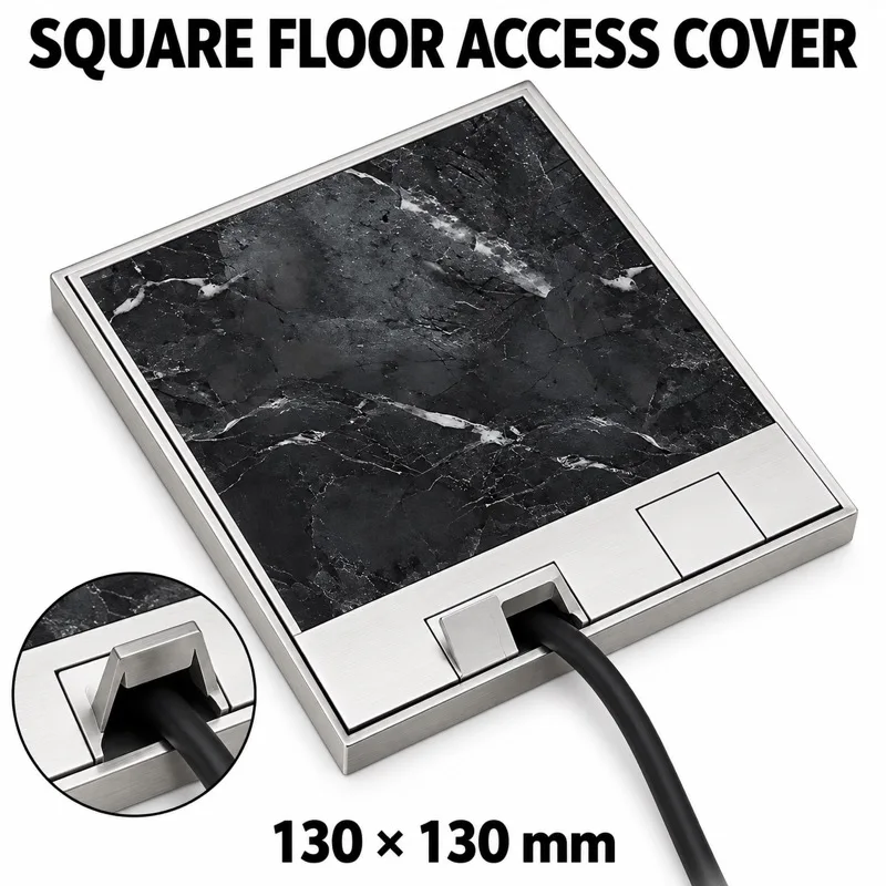 130x130mm Square Recessed Floor Socket Inlay Cover Power USB HDMI RJ45 Module Outlet Options for Floor Outlet Assembly Projects