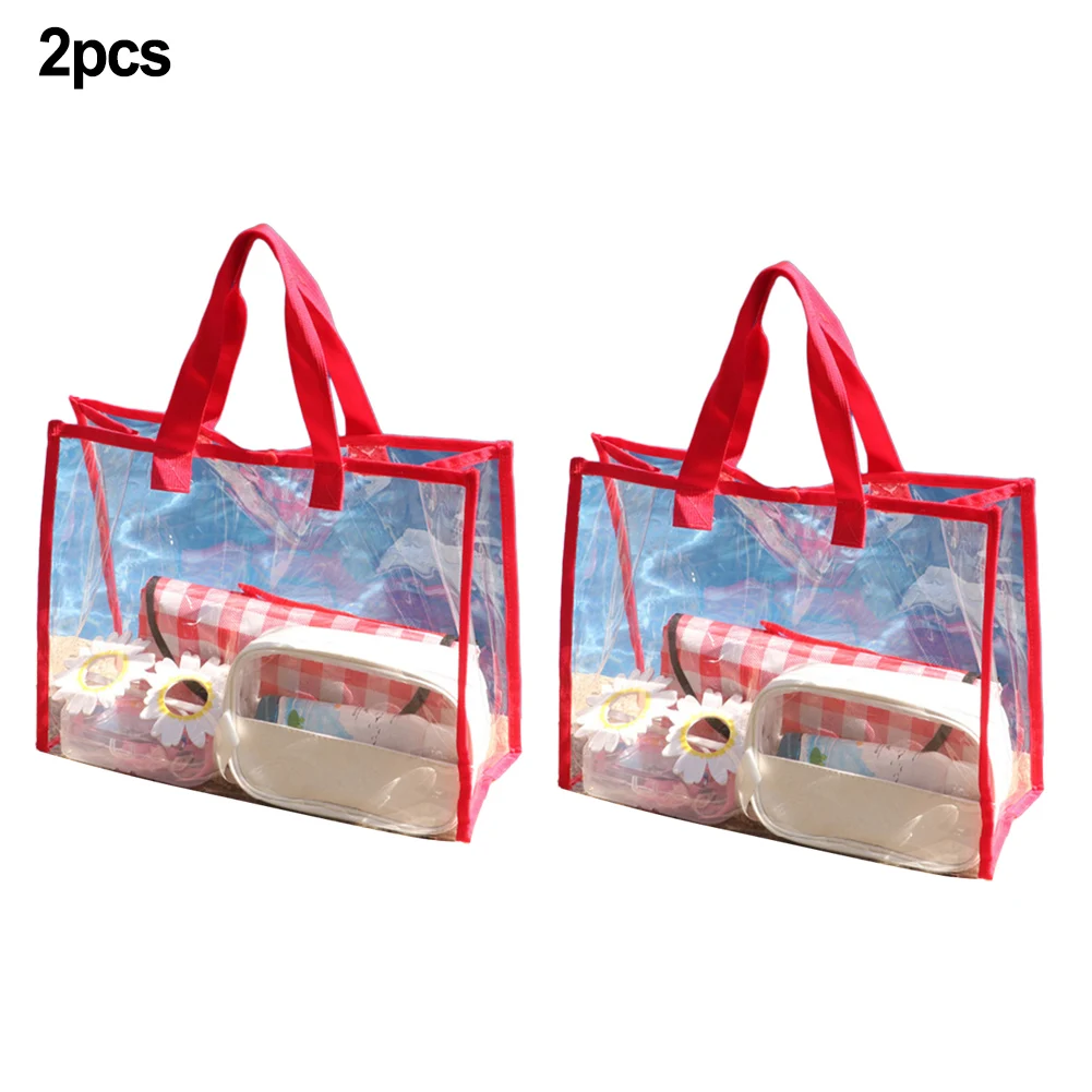 Beach Bags Clear Tote Bags Spacious Design Tear-resistant Material Waterproof PVC Clear Tote Bags For Concerts Beach Trips