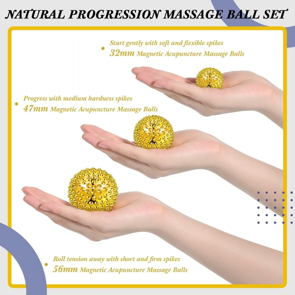 6Pcs/Set Magnetic Massage Ball Hedgehog Magnetic Acupressure Balls Magnetic Hedgehog Ball Acupuncture Chinese Balls for Stress