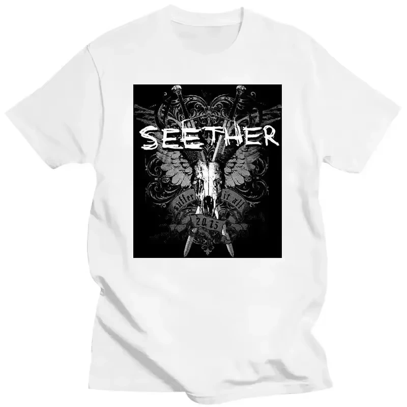 

Футболка Heavy Metal Seether 2025 года, женская и мужская рок-группа, повседневная модная уличная футболка с коротким рукавом, футболка больших размеров унисекс Y2K