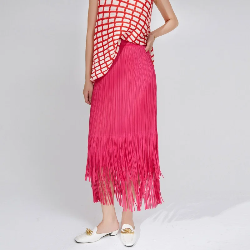 

Boutique Top Women MIYAKE Willow style beautiful and moving pleated fashion mid length skirt [23-X-2346]