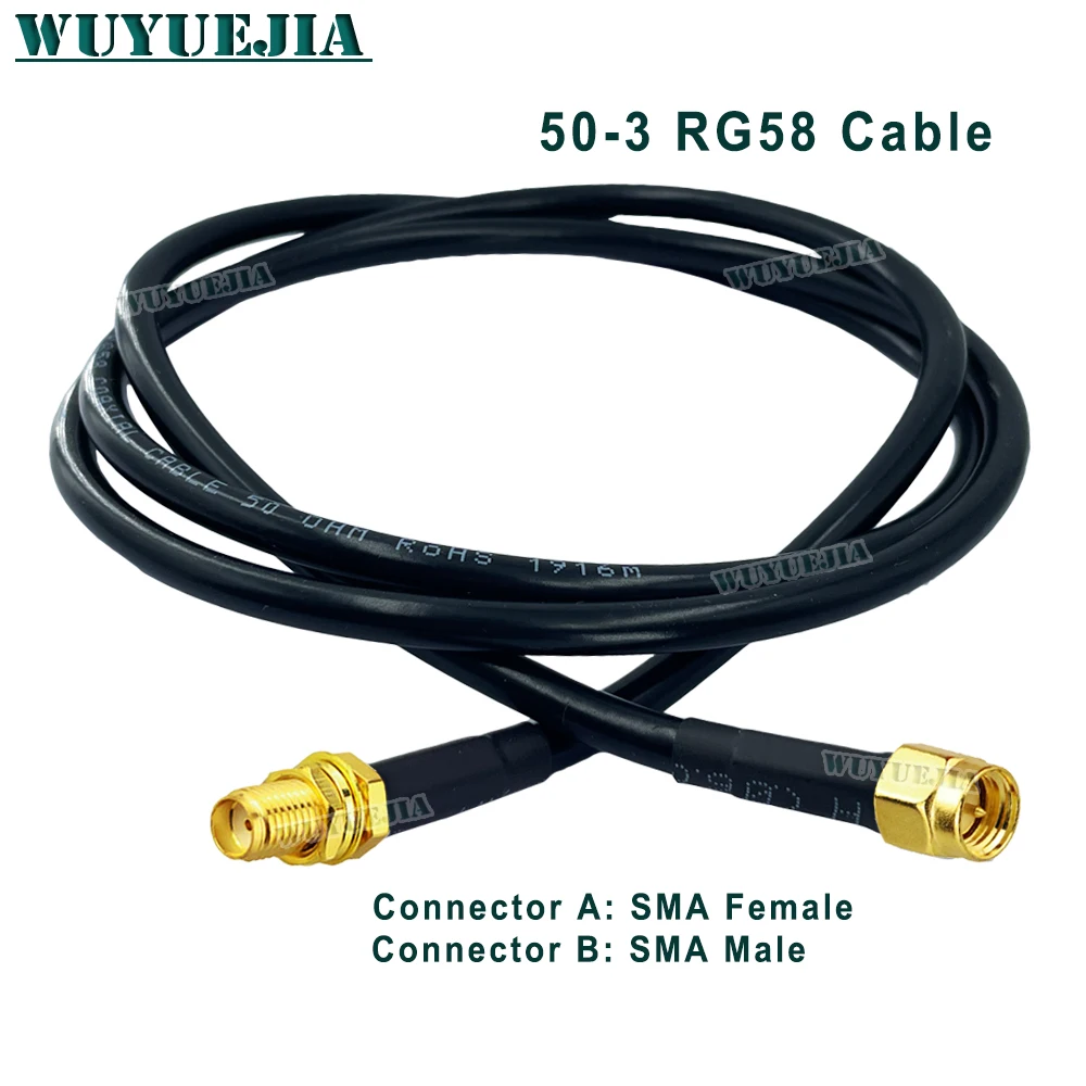 0.1~30 Meters 50-3 RG58 Cable SMA Male to SMA Female Jack Straight WiFi Antenna Extension Cord RG-58 50 Ohm SMA Pigtail Jumper