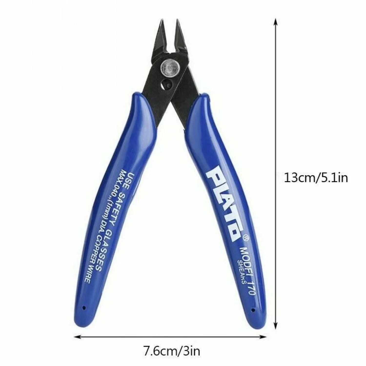 Cortadores de cabo de fio elétrico de aço carbono, Corte Side Snips, Alicate nivelado, Pinça, Ferramentas manuais em casa, Azul, 10Pcs