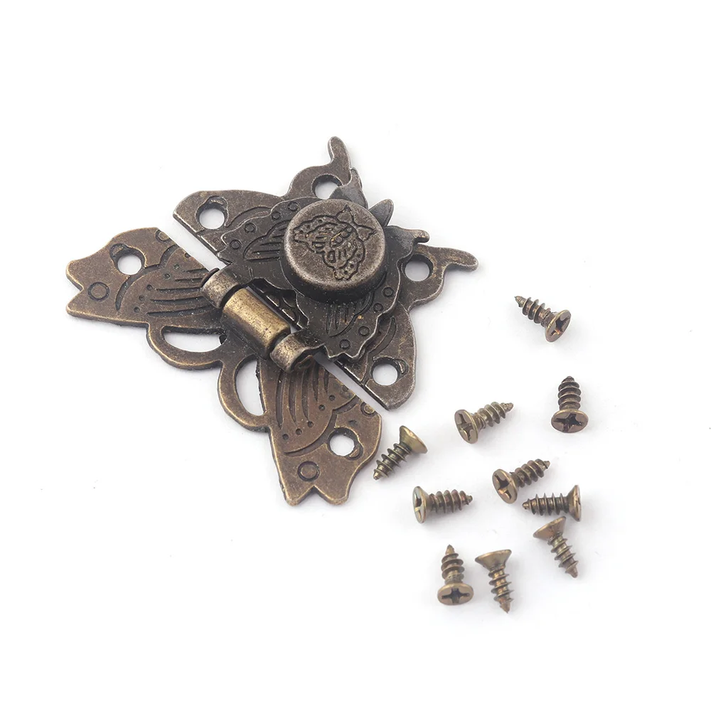 

Antique Bronze Hasp Latch Lock Jewelry Wooden Box Hasps Drawer Latches Suitcases Latch Buckle Clasp For Box Accessories