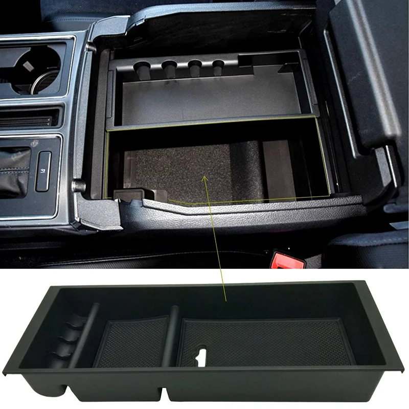 

For Ford F-150 Raptor 2015-2020 Car Center Console Container Stowing Glove Box Secondary Storage Center