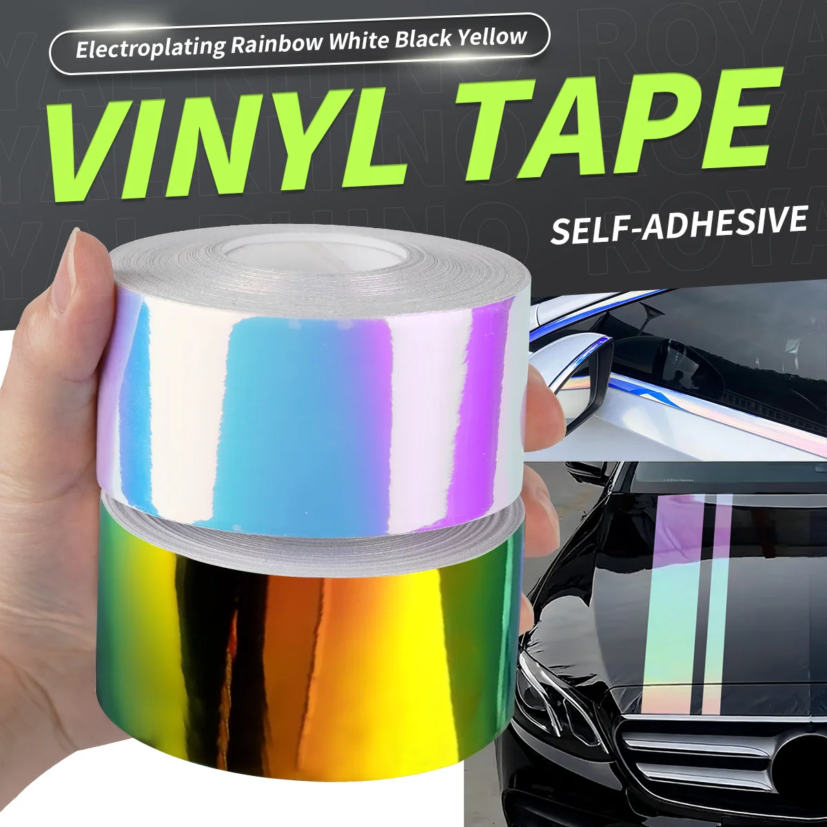 Glossy Colored White Black Powder Vinyl Sticker Self-Adhesive Waterproof Decoration Engine Hood Motorcycle Decal Car Design