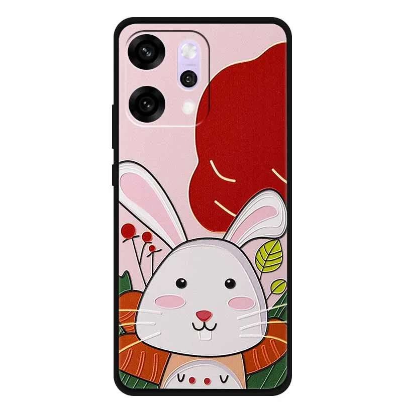 3D Case For OPPO Reno 14 Pro Embossed Blossoms Funda Relief Flowers Coque Silicone Soft Back Phone Cover For Reno14Pro Bumper