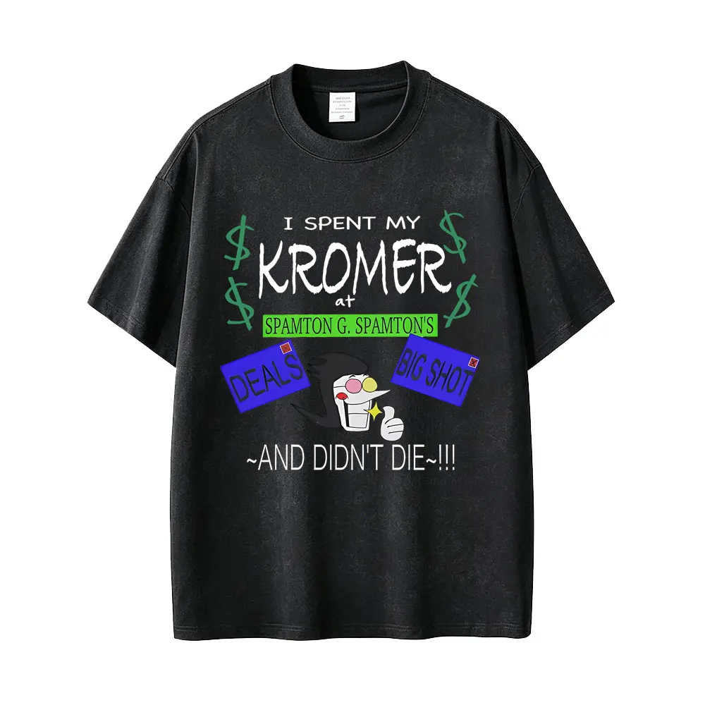 Gewaschenes Vintage-Spiel Deltarune Ralsei Susie Kris Doppelseitig Bedrucktes T-Shirt Herren Casual Humor T-Shirts Unisex Oversized T-Shirt – Detail 6