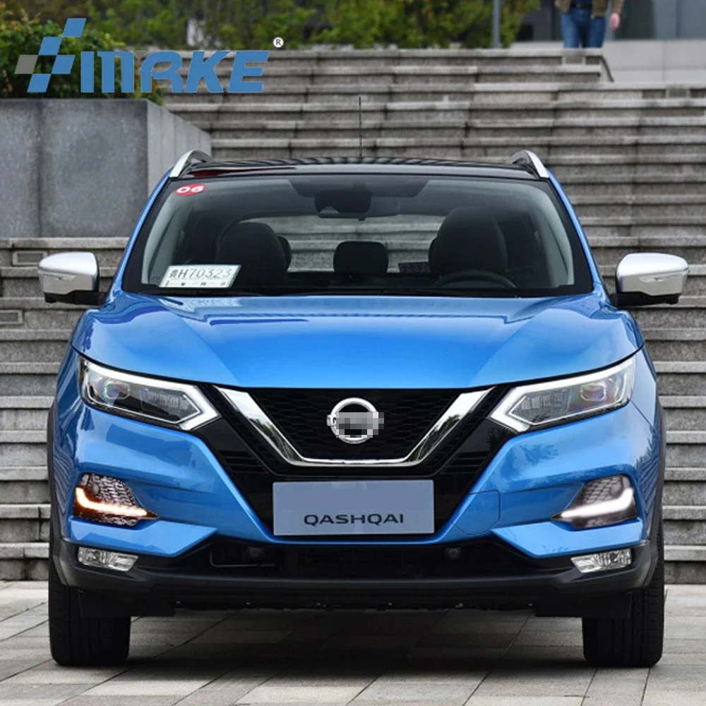 

2 шт., дневные ходовые огни для Nissan Qashqai 2019 2020 2021 2022, динамический желтый сигнал поворота, Автомобильные дневные ходовые огни, 12 В