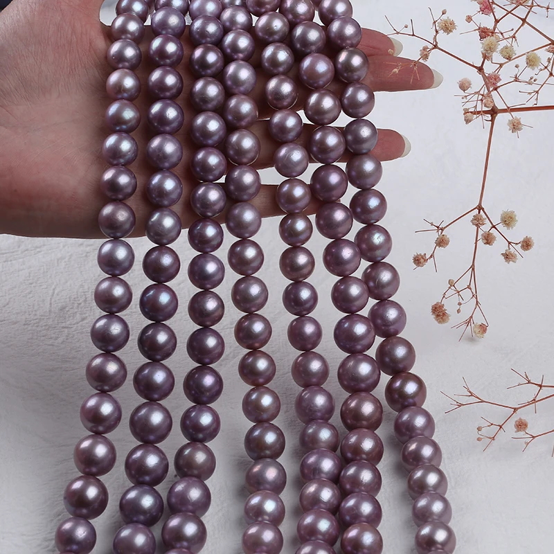 

Wholesale 12-15mm Natural Purple Edison Round Freshwater Pearls Beads Strand For Jewelry Making 50cm Necklace