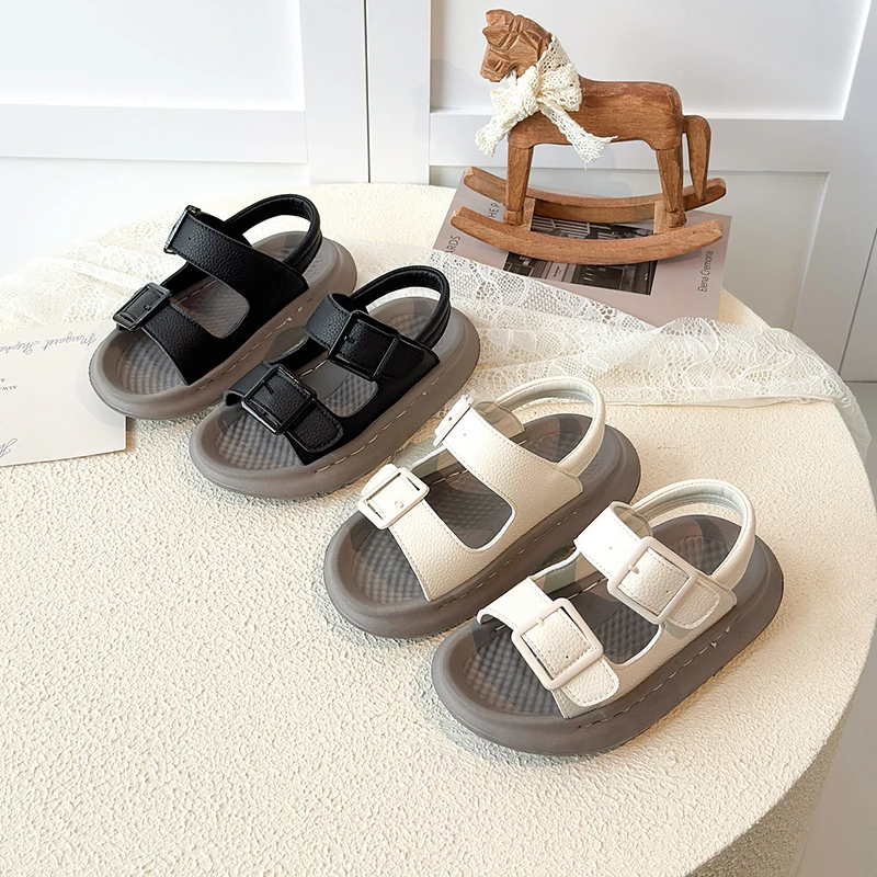 

Children Casual Beach Shoes for Girls Boys Summer New Fashion Korean Style Soft Sole Anti-slippery Versatile Roman Sandals