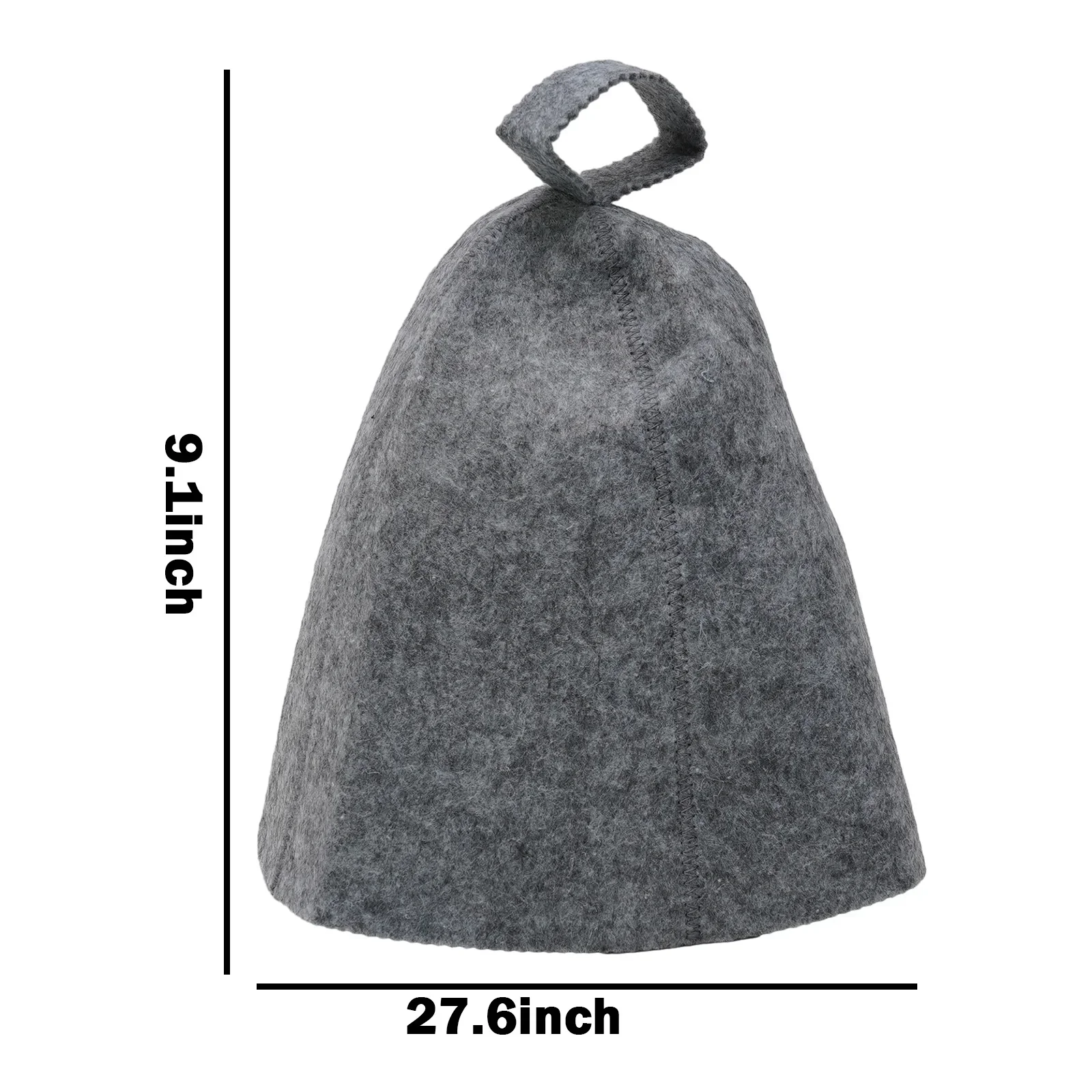 Wool Cap Sauna Hat Grey Porosity Protection Shower Soft Solid Spa Bath With Hanging Loop 27.6*9.1inches Brand New