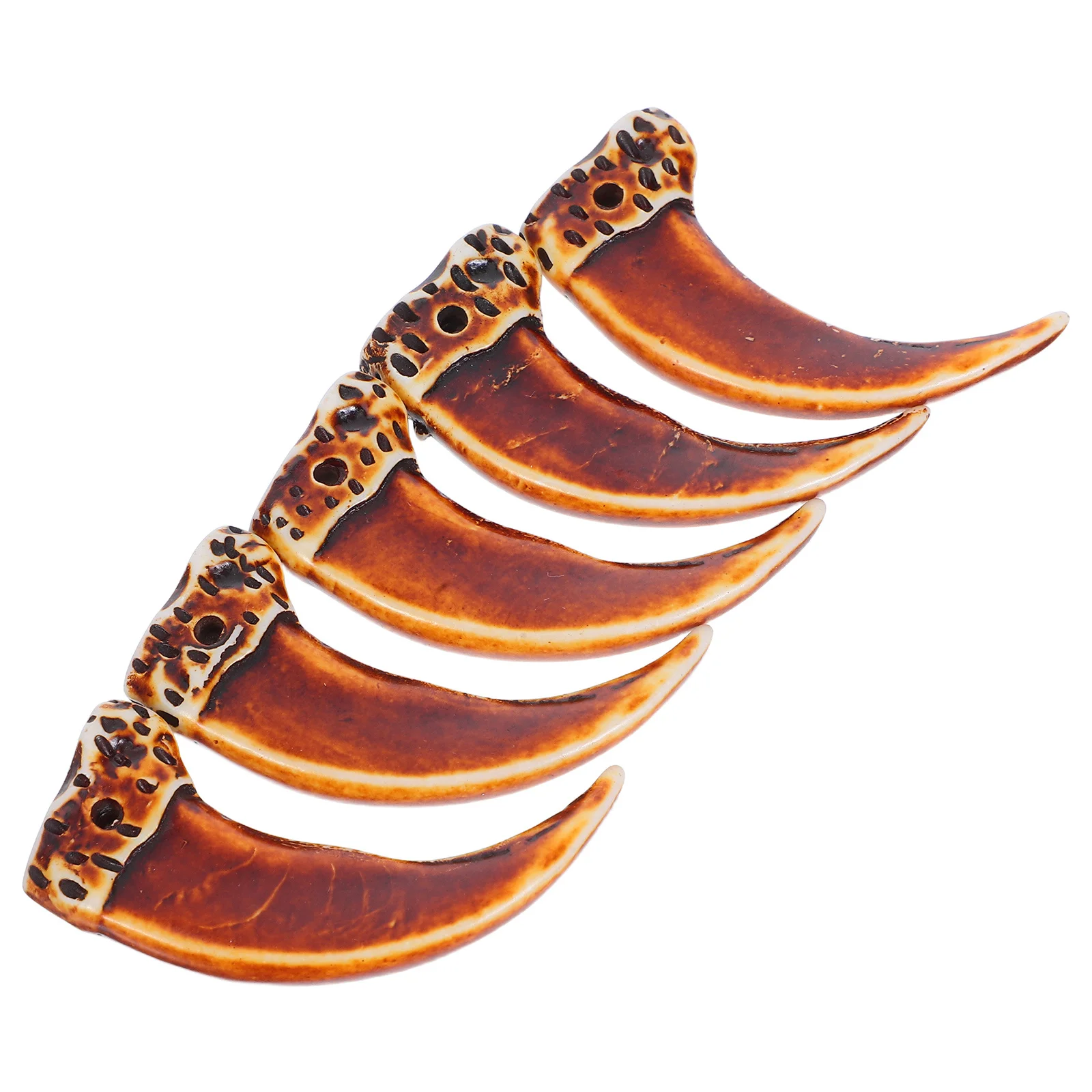 

5Pcs Animal Tooth Claw Accessories Realistic Design Halloween Cosplay Costume DIY Handmade Fangs Tribal Pendant Necklace